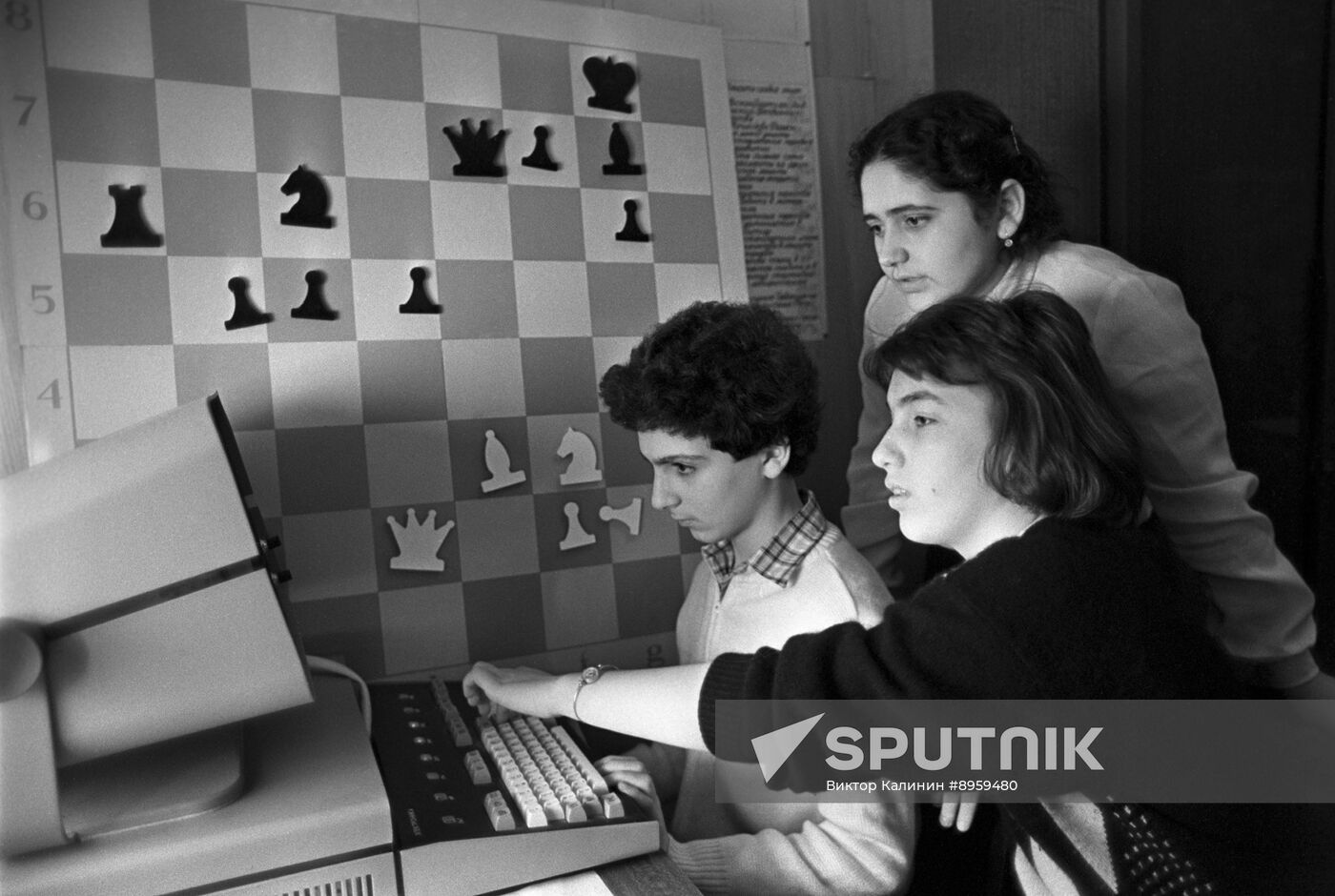Young chess players studying at Gakh Chess School