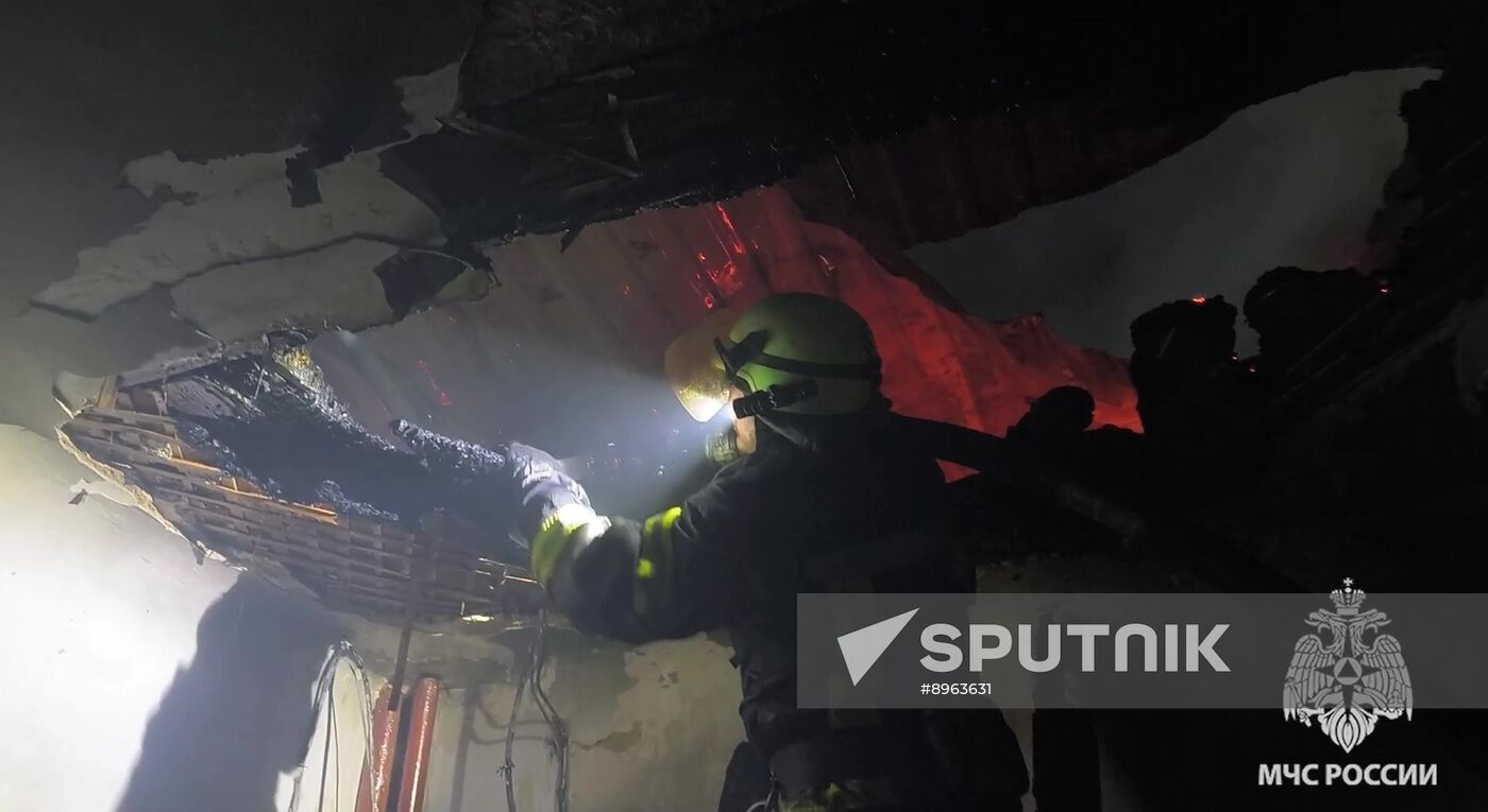 Russia LPR Building Fire