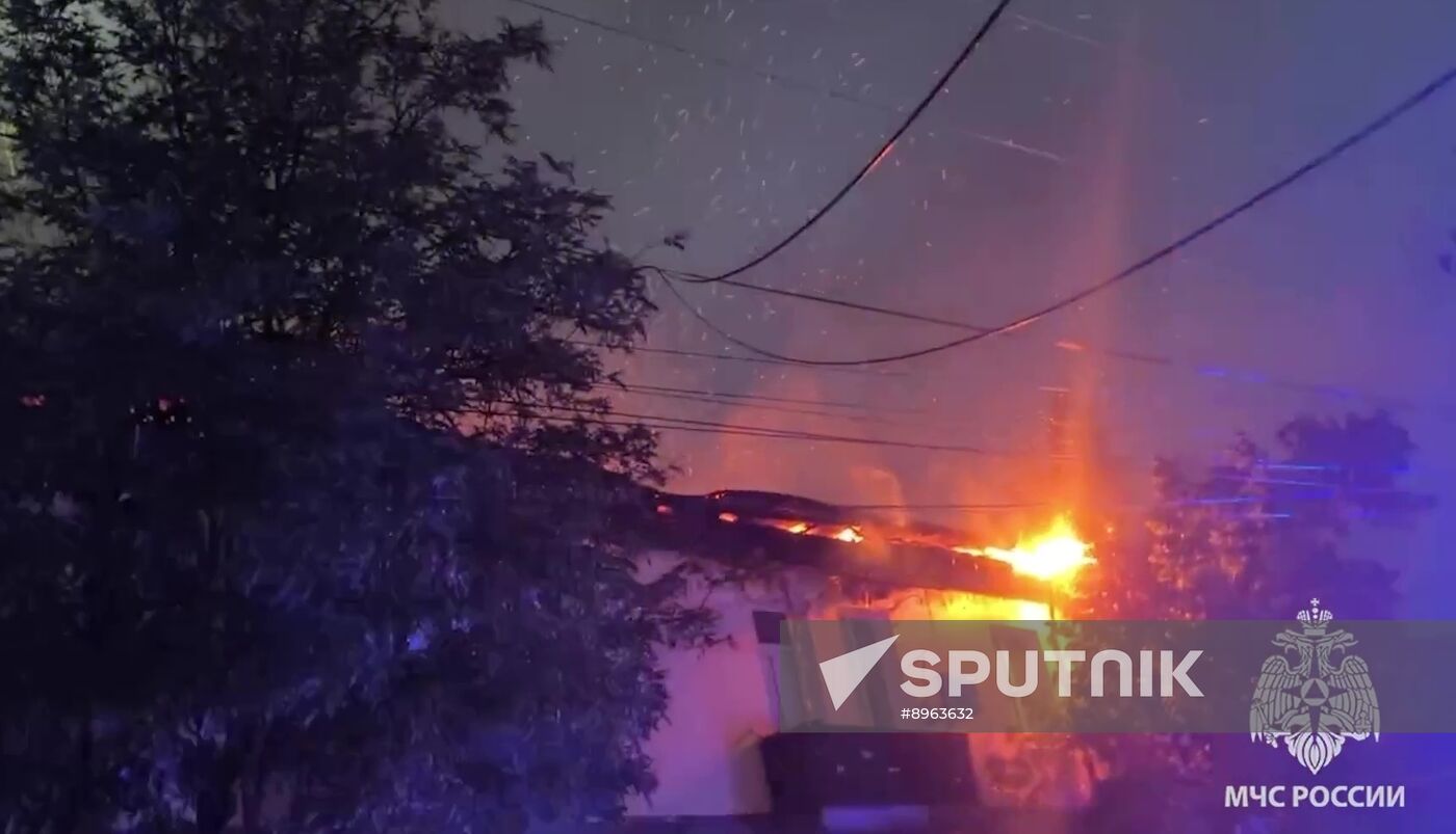 Russia LPR Building Fire