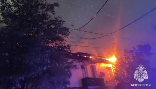 Russia LPR Building Fire