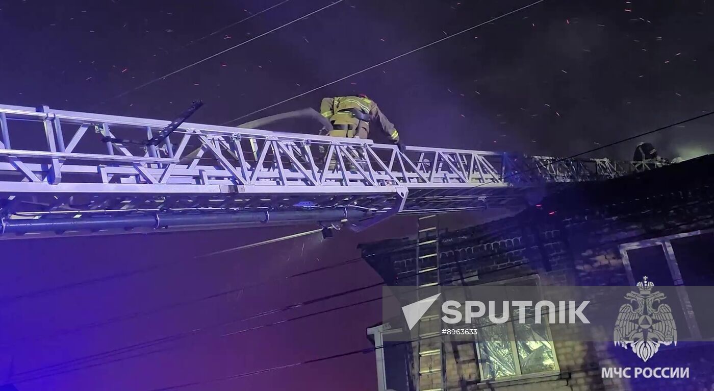 Russia LPR Building Fire