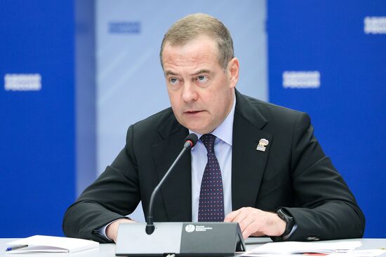 Russia Medvedev UR Party Supreme Council Bureau