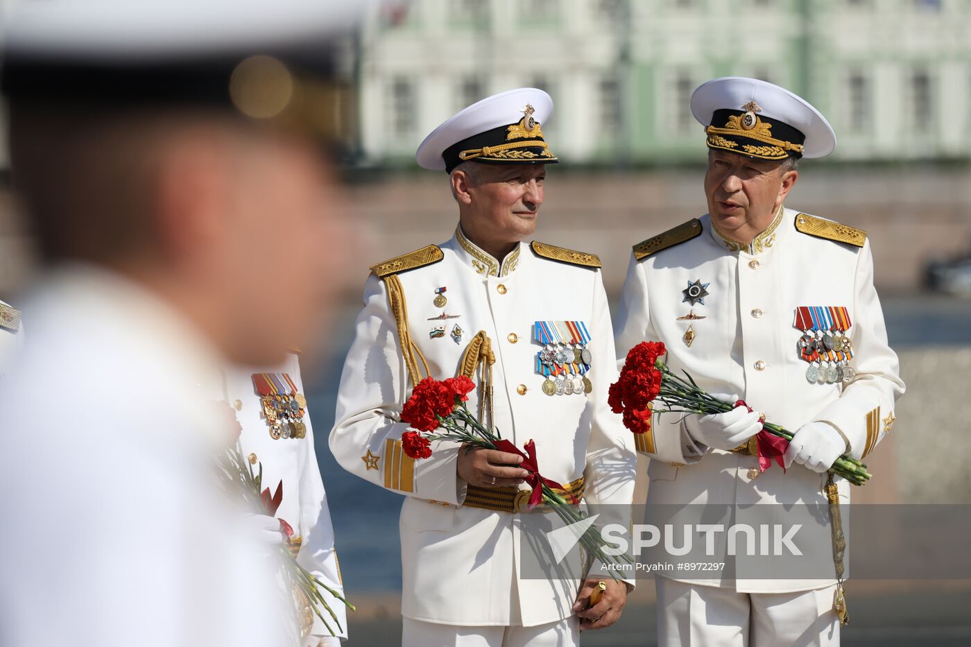 Russia Navy Day Flower Laying