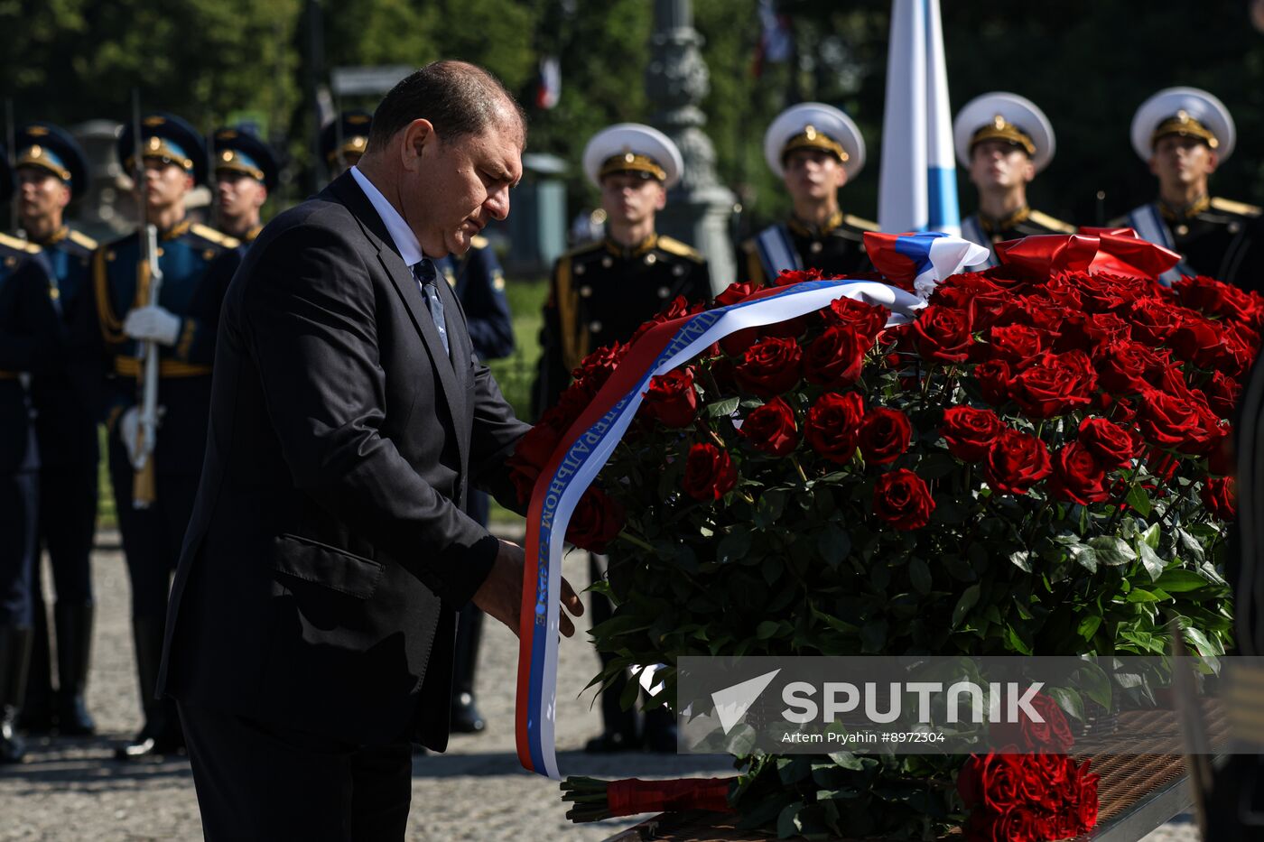 Russia Navy Day Flower Laying