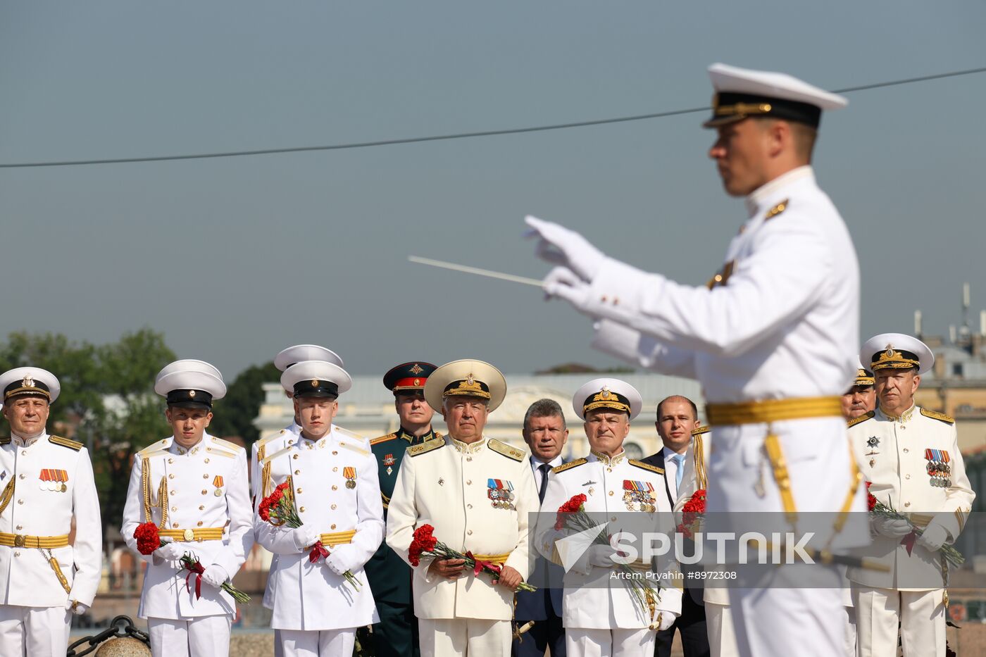 Russia Navy Day Flower Laying
