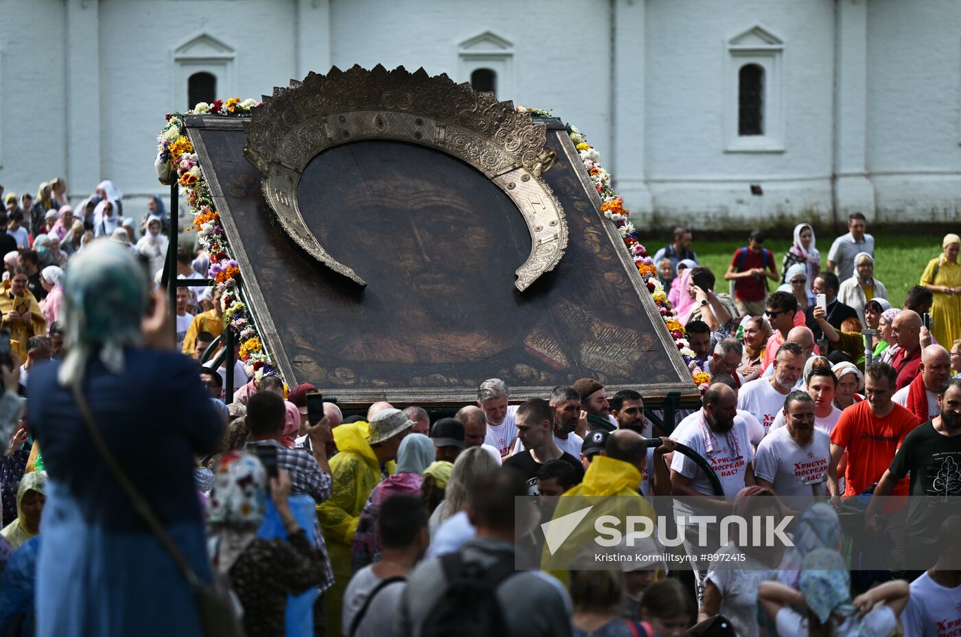 Russia Religion All Merciful Savior Icon Procession