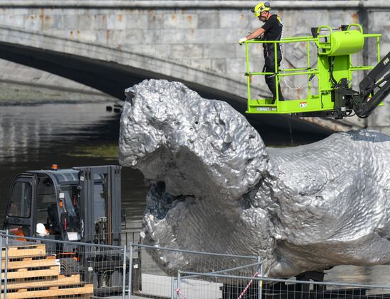 Russia Art Big Clay Sculpture Dismantling