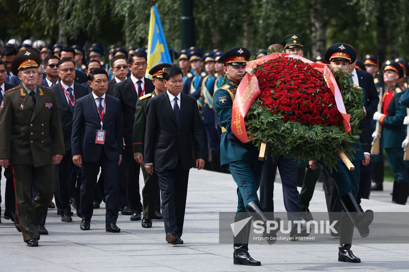 Russia Laos Wreath Laying
