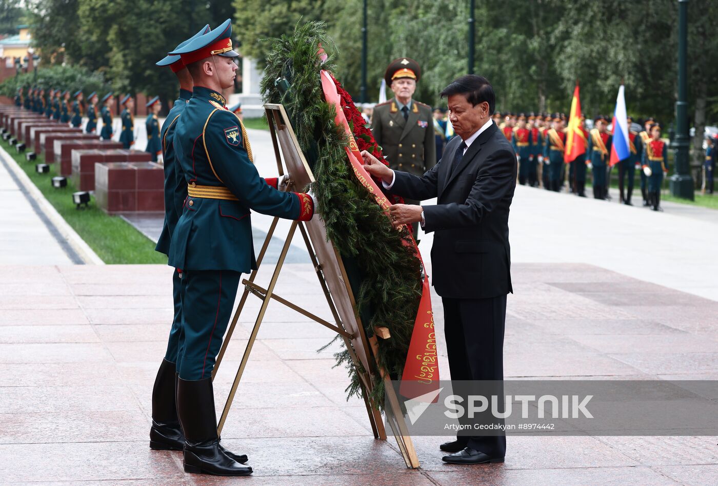 Russia Laos Wreath Laying
