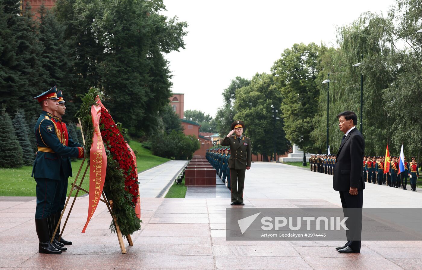 Russia Laos Wreath Laying