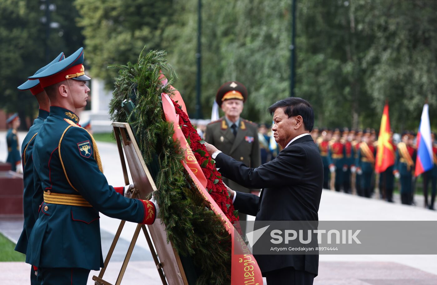 Russia Laos Wreath Laying