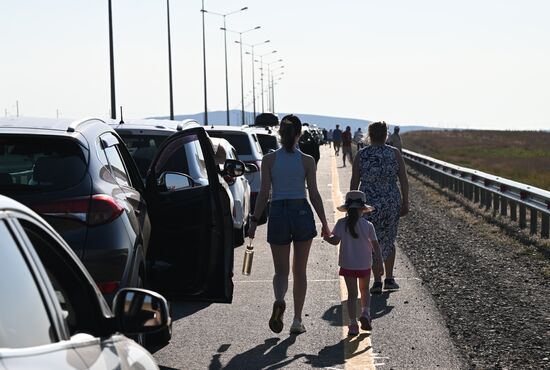 Russia Crimea Traffic Jam