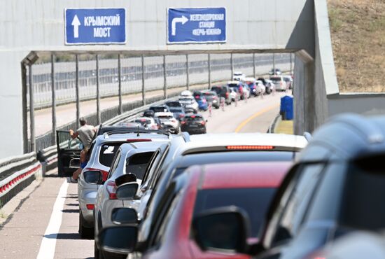 Russia Crimea Traffic Jam