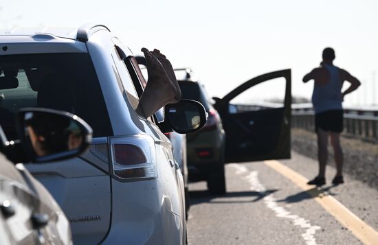 Russia Crimea Traffic Jam