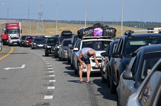 Russia Crimea Traffic Jam