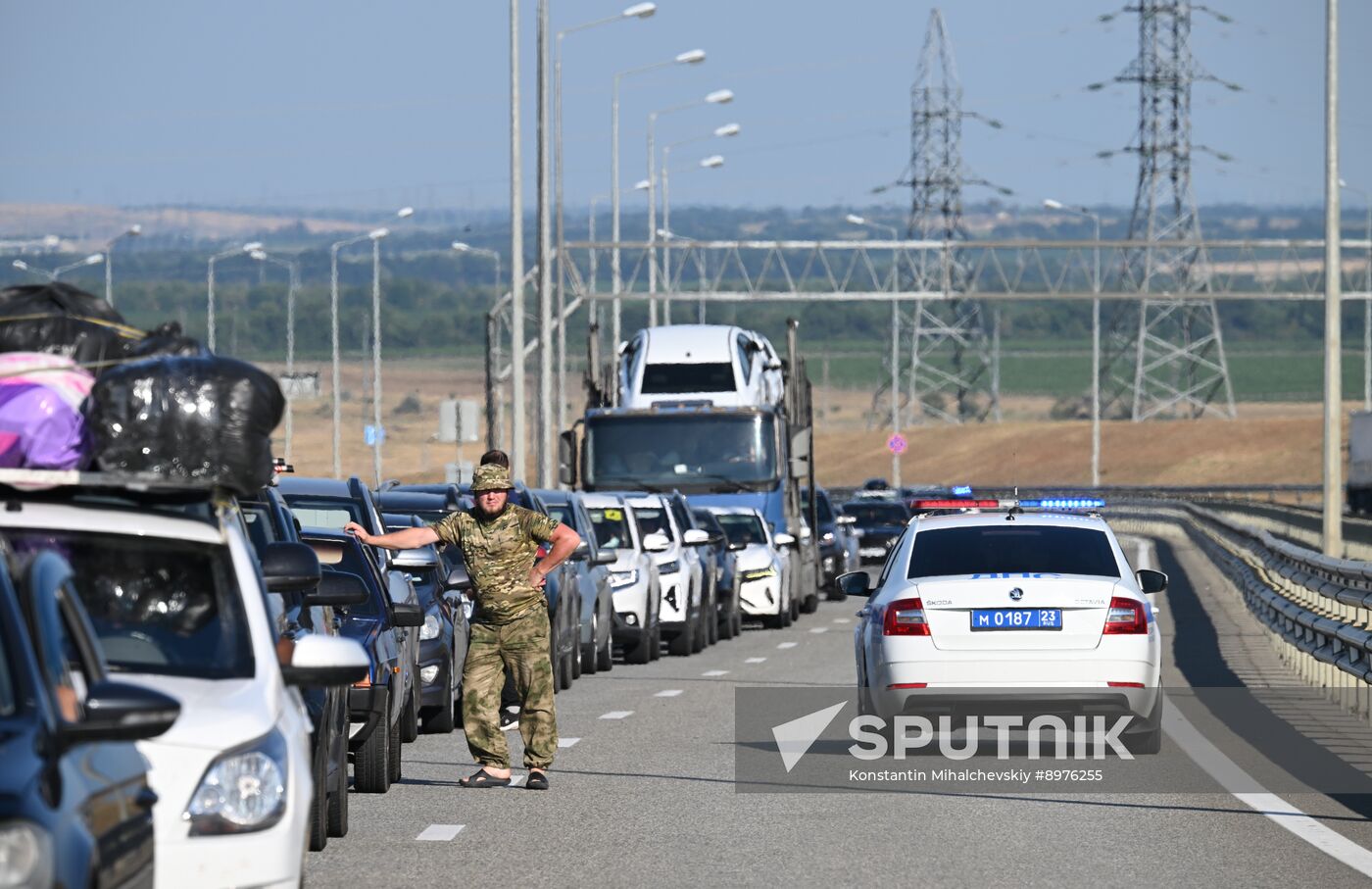 Russia Crimea Traffic Jam