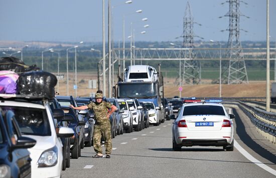 Russia Crimea Traffic Jam