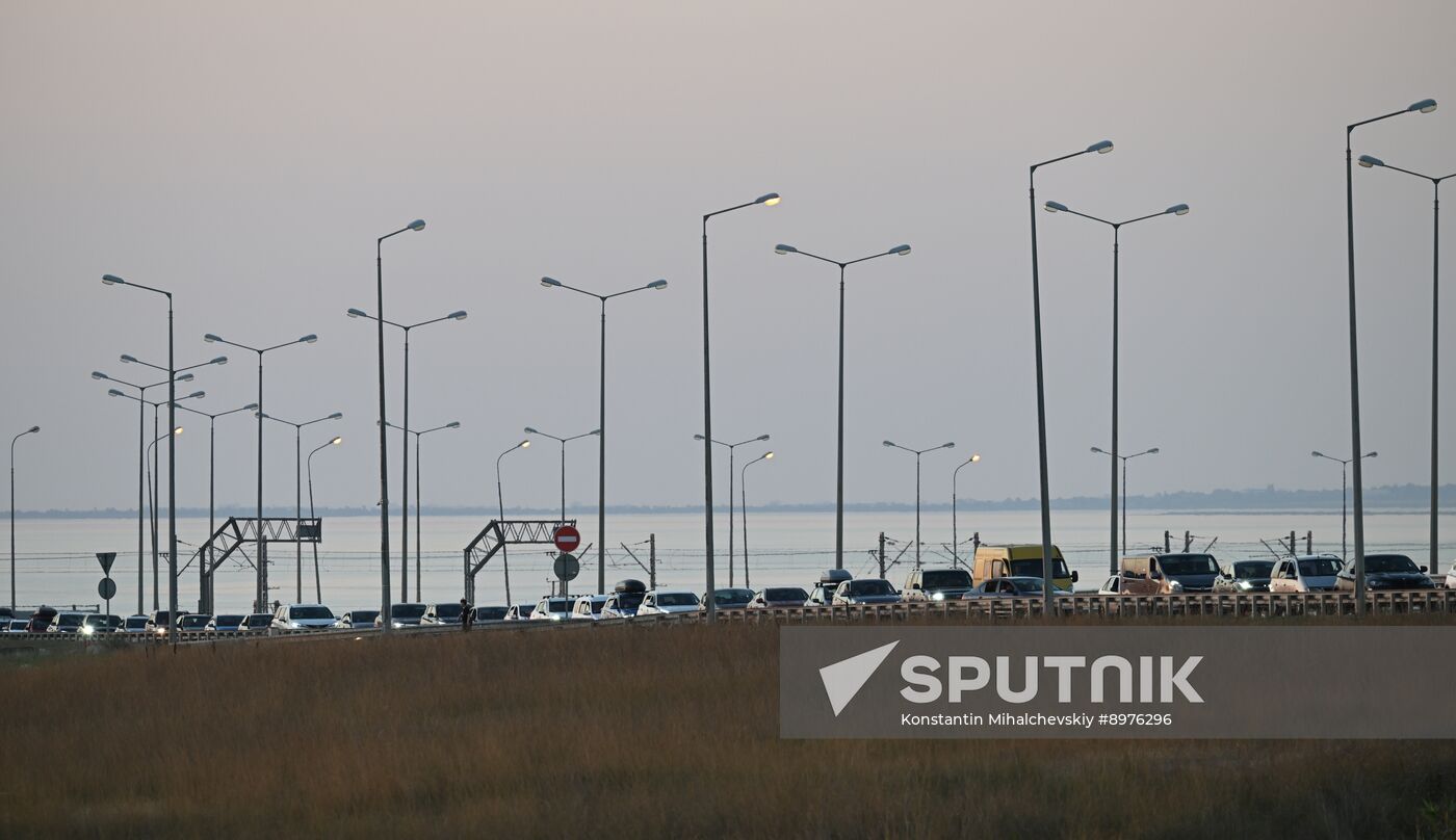 Russia Crimea Traffic Jam