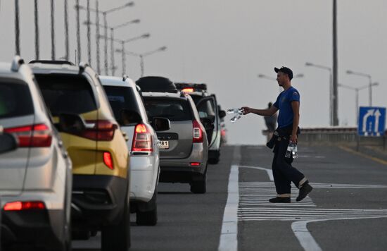 Russia Crimea Traffic Jam