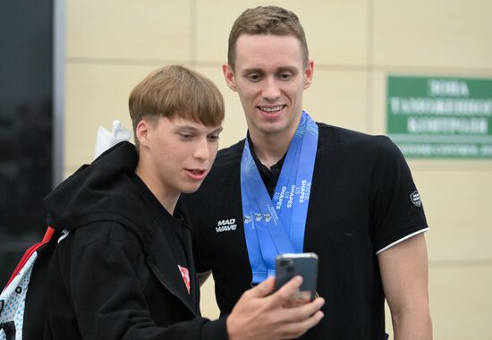 Russia World Aquatics Championships Athletes Arrival