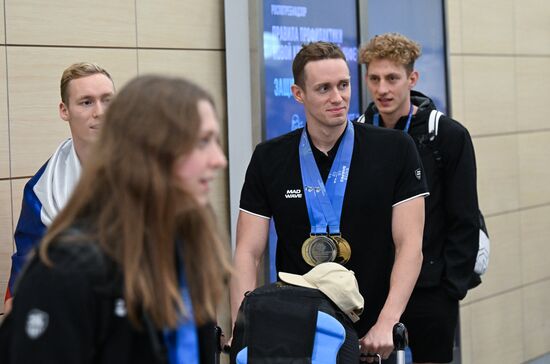 Russia World Aquatics Championships Athletes Arrival