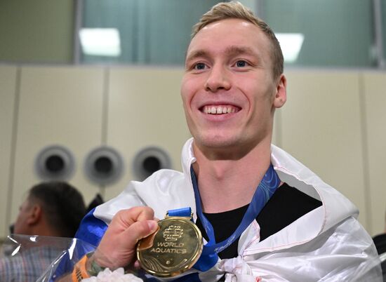 Russia World Aquatics Championships Athletes Arrival