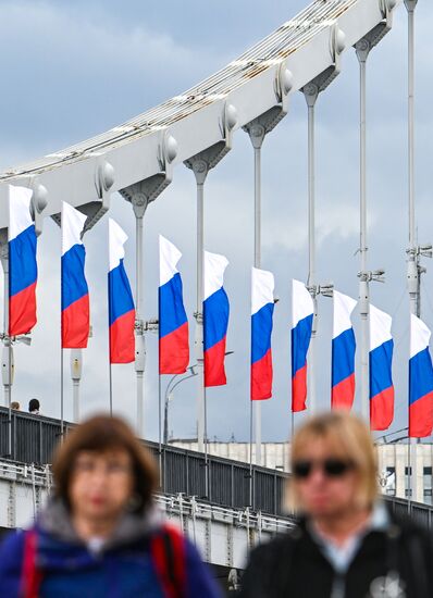 Russia National Flag Day Preparations