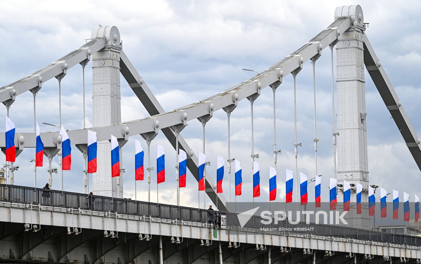 Russia National Flag Day Preparations