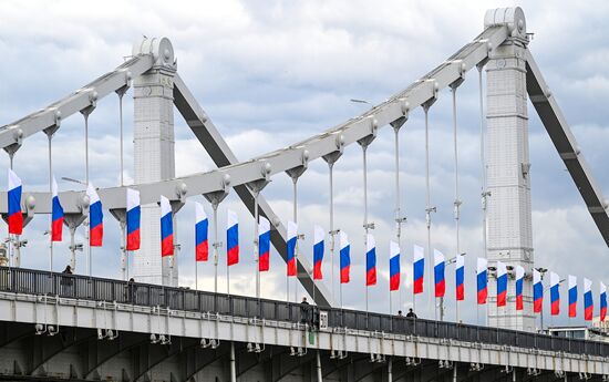 Russia National Flag Day Preparations