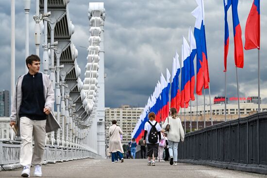 Russia National Flag Day Preparations
