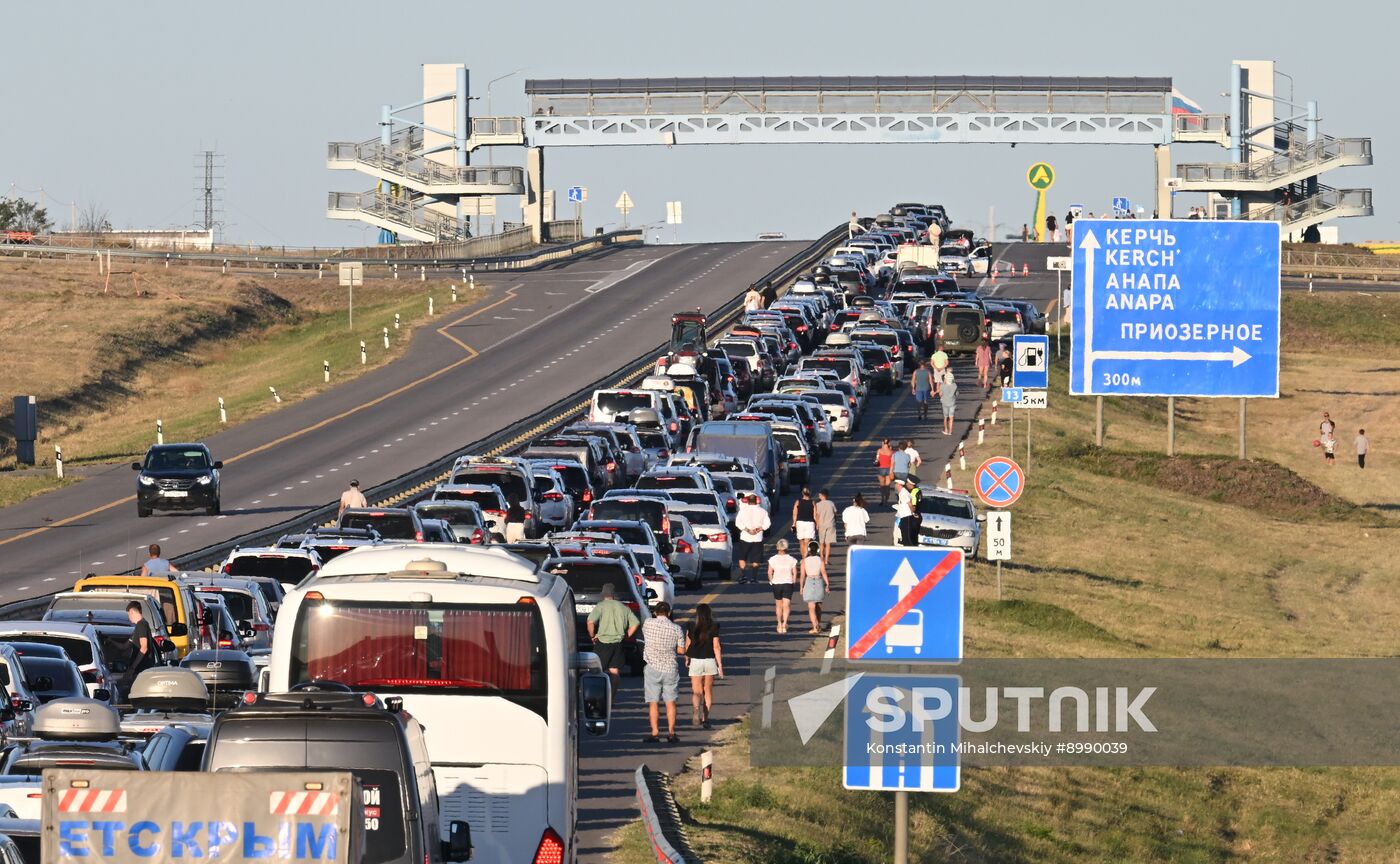Russia Crimea Traffic Jam