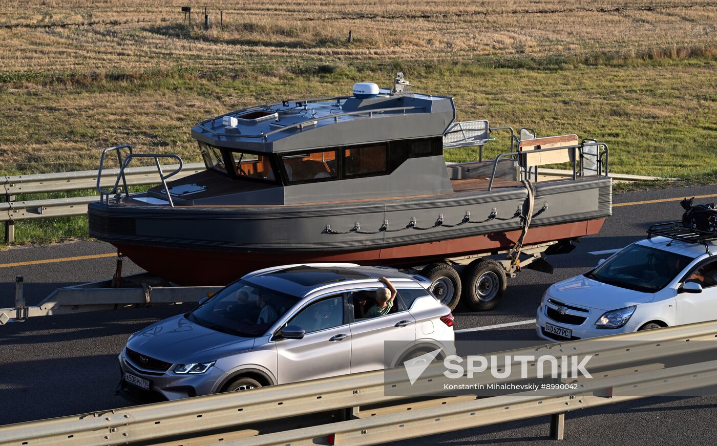 Russia Crimea Traffic Jam