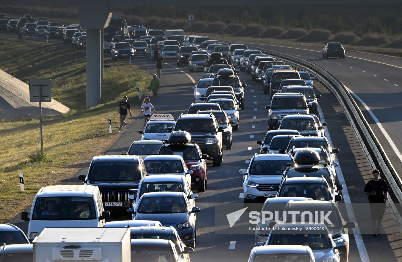 Russia Crimea Traffic Jam