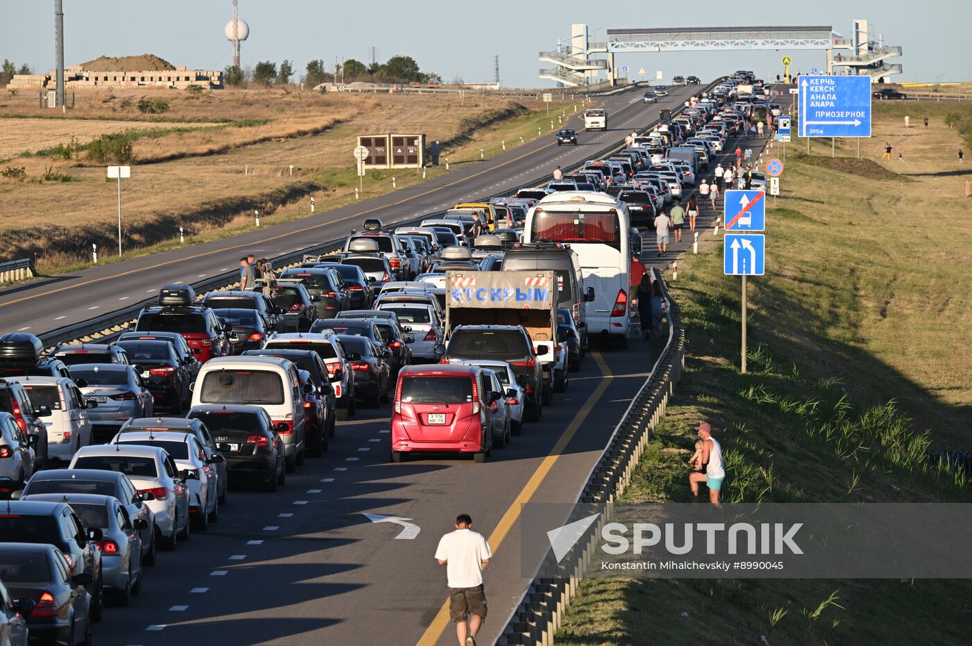 Russia Crimea Traffic Jam