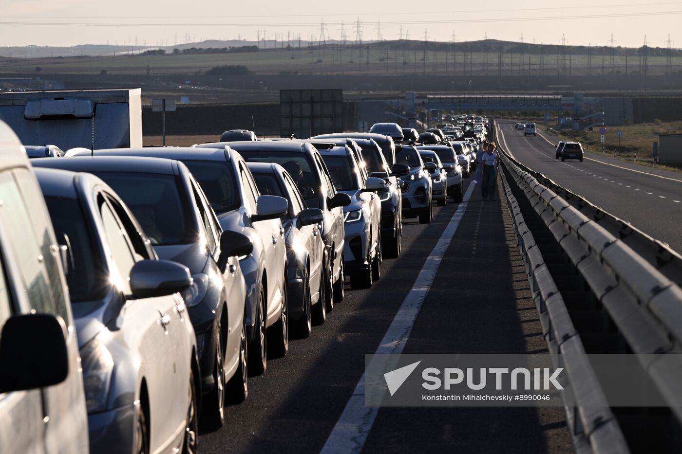 Russia Crimea Traffic Jam