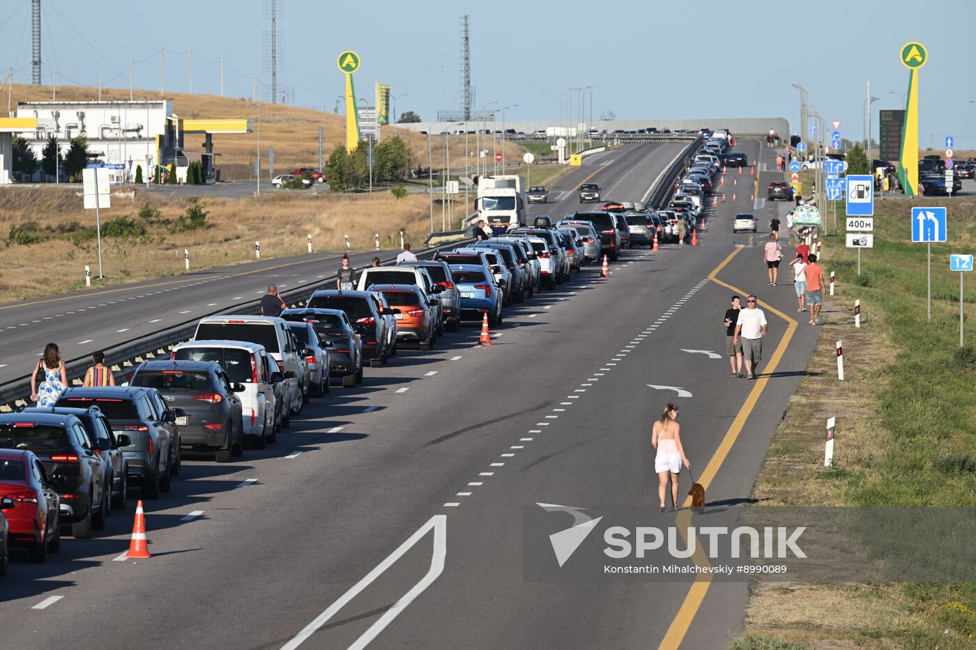 Russia Crimea Traffic Jam