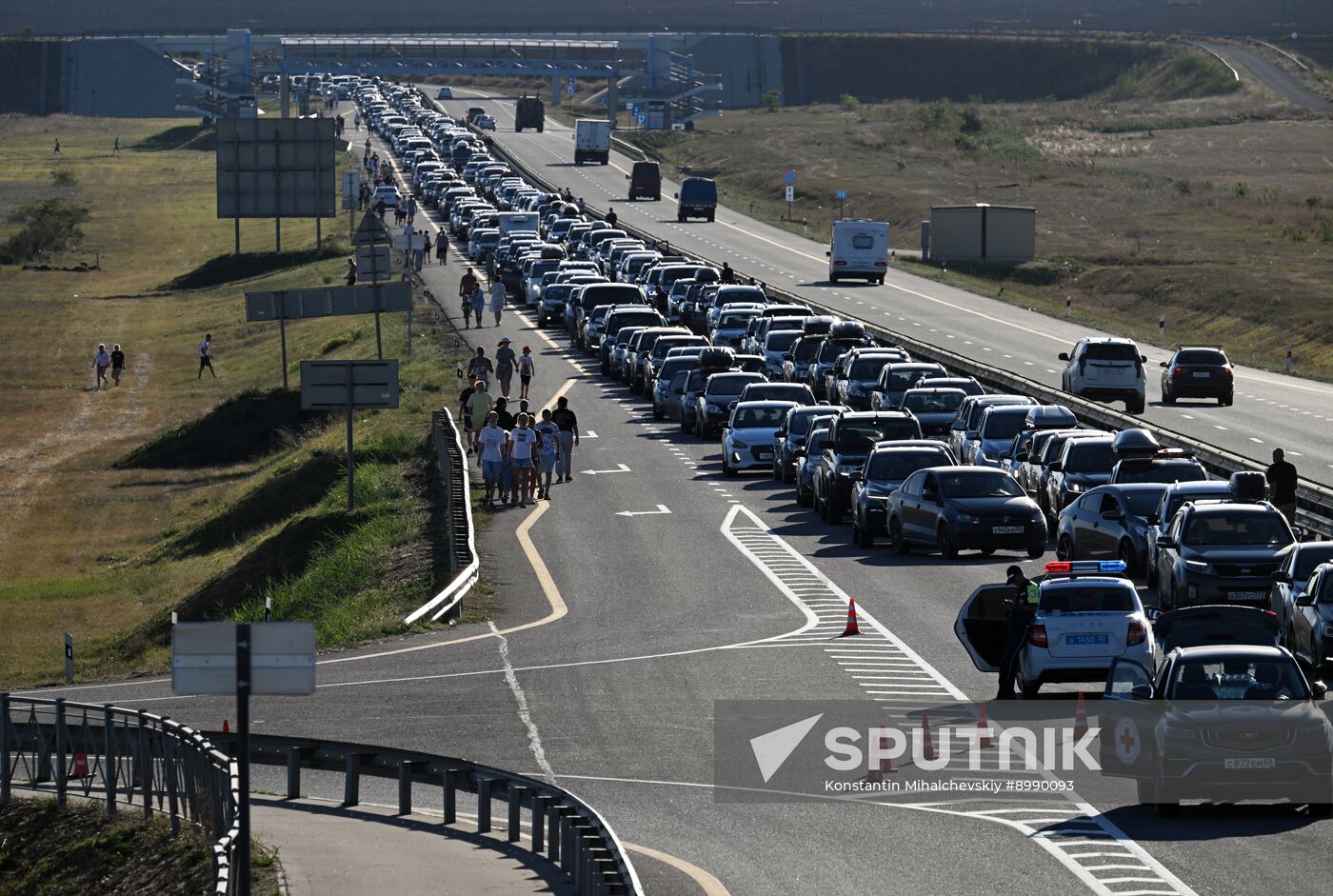 Russia Crimea Traffic Jam