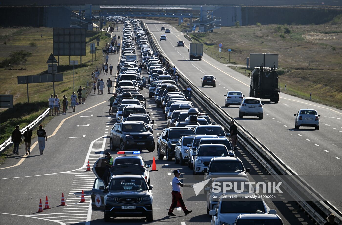 Russia Crimea Traffic Jam