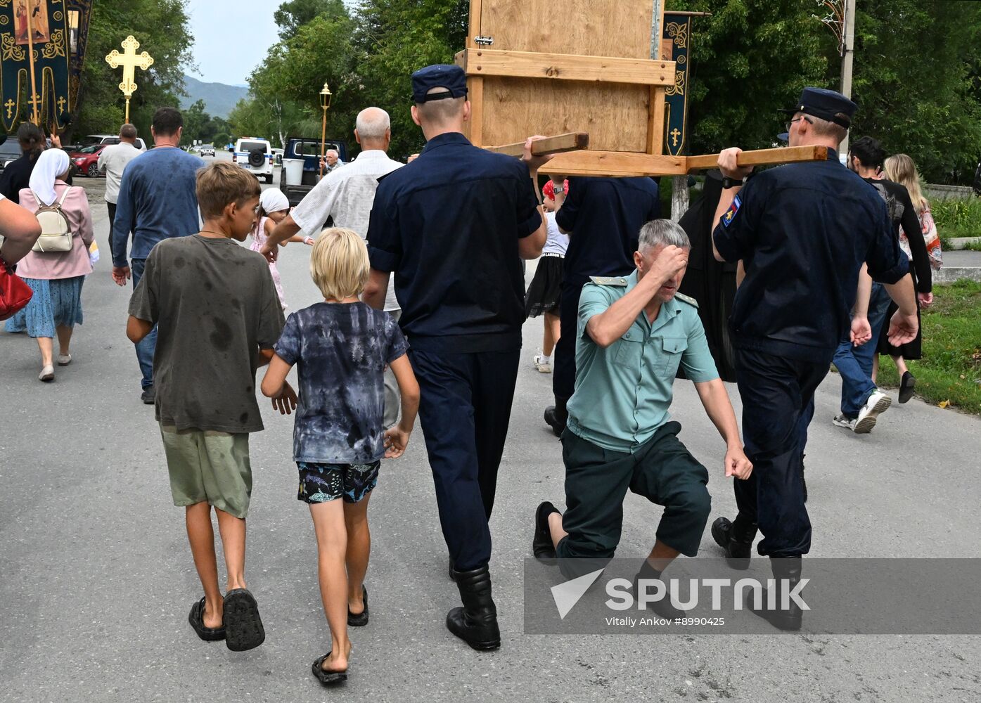 Russia Floods Religious Procession