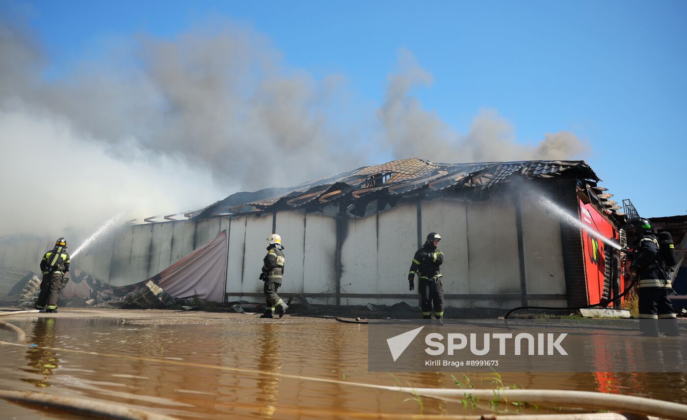 Russia Market Fire