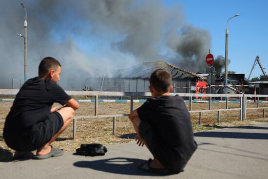 Russia Market Fire