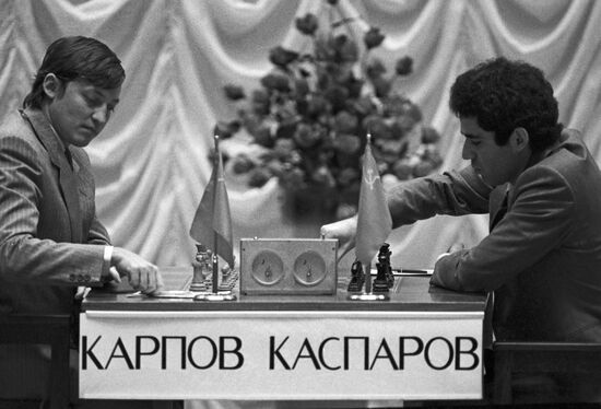 Revanche match for world champion title in chess between Kasparov and Karpov