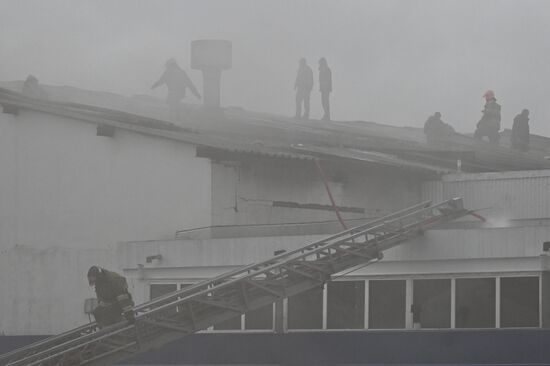 Russia Motor Oil Workshop Fire