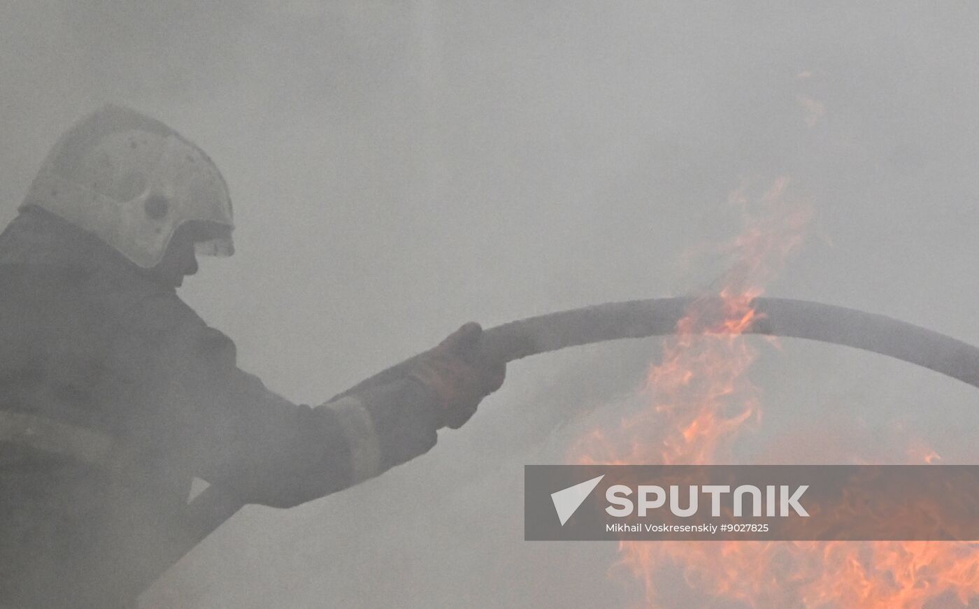 Russia Motor Oil Workshop Fire