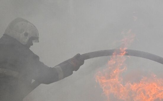 Russia Motor Oil Workshop Fire