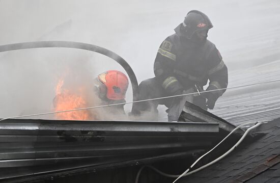 Russia Motor Oil Workshop Fire