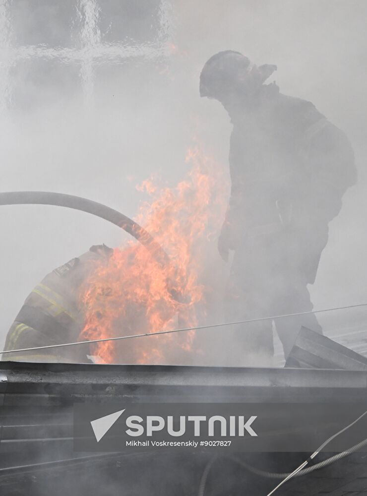 Russia Motor Oil Workshop Fire