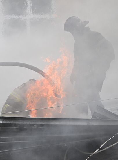 Russia Motor Oil Workshop Fire