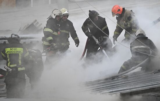 Russia Motor Oil Workshop Fire