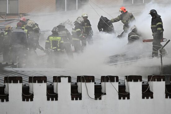 Russia Motor Oil Workshop Fire